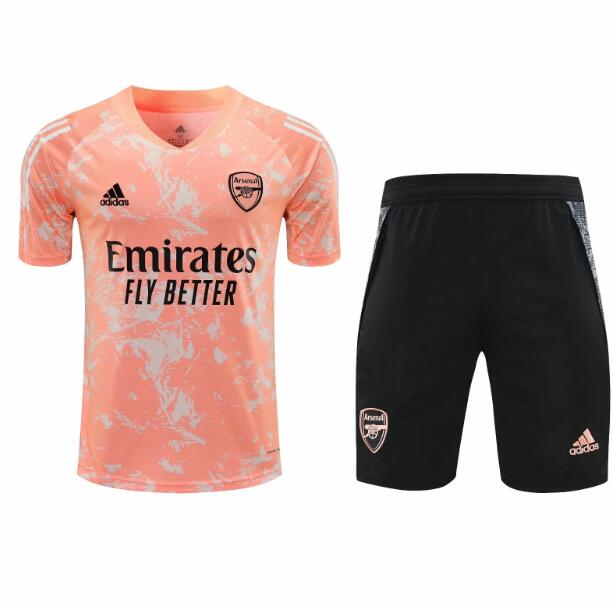 Arsenal Pink Short Sleeve Training Kits Shirt with Shorts 2020/21